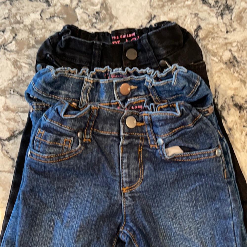 Bundle of three children place jeans.